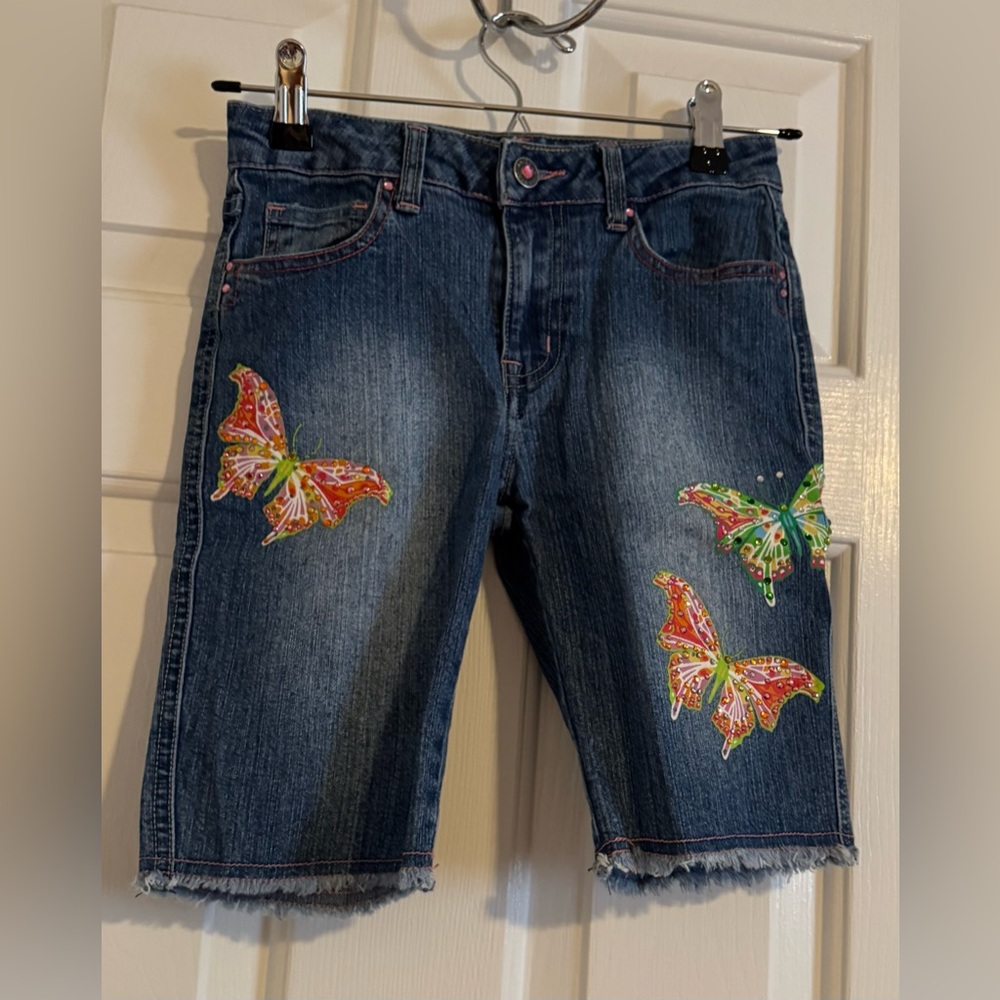 Arizona Jean Company Kids Denim Shorts with Butterfly Design